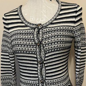 Like New Trina Turk Stripe Cardigan